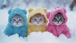 雪中萌猫咪