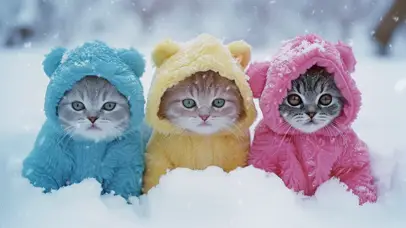 雪中萌猫咪